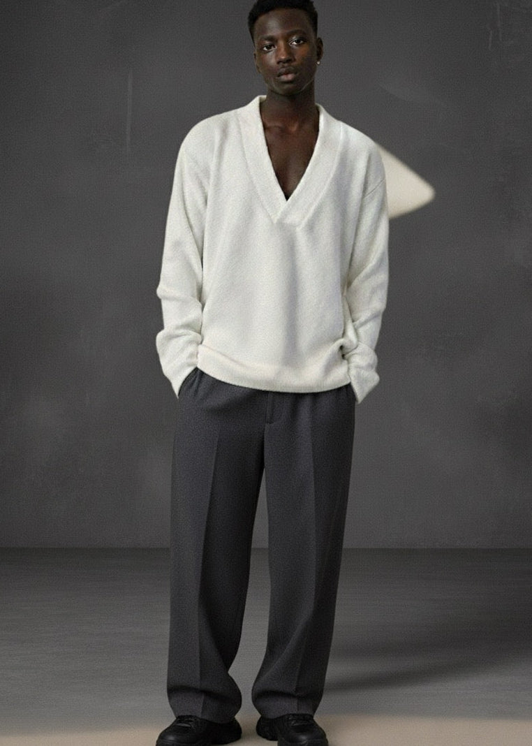 Low Neck Cover Top - White