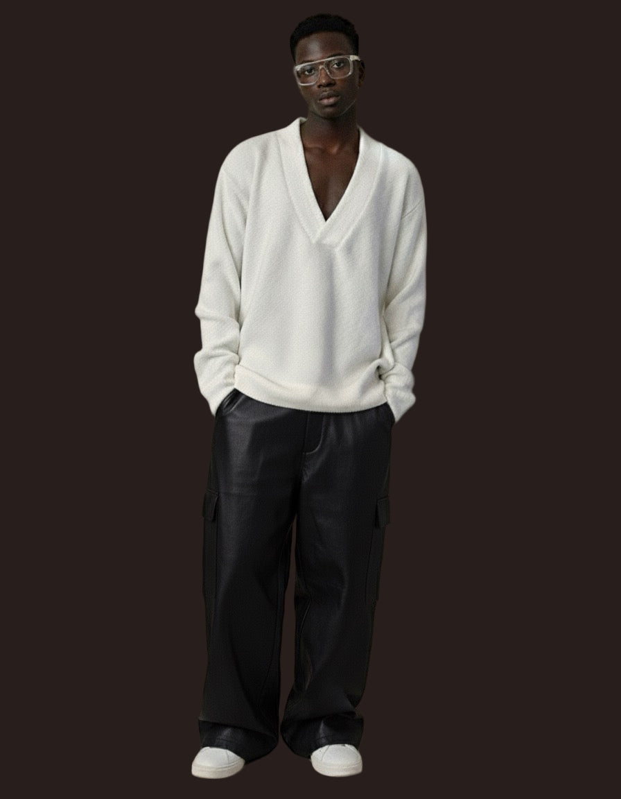 Low Neck Cover Top - White