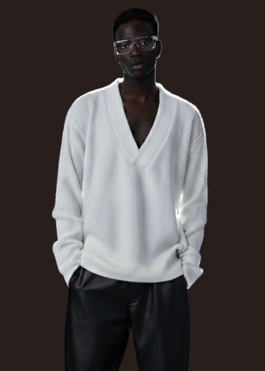 Low Neck Cover Top - White