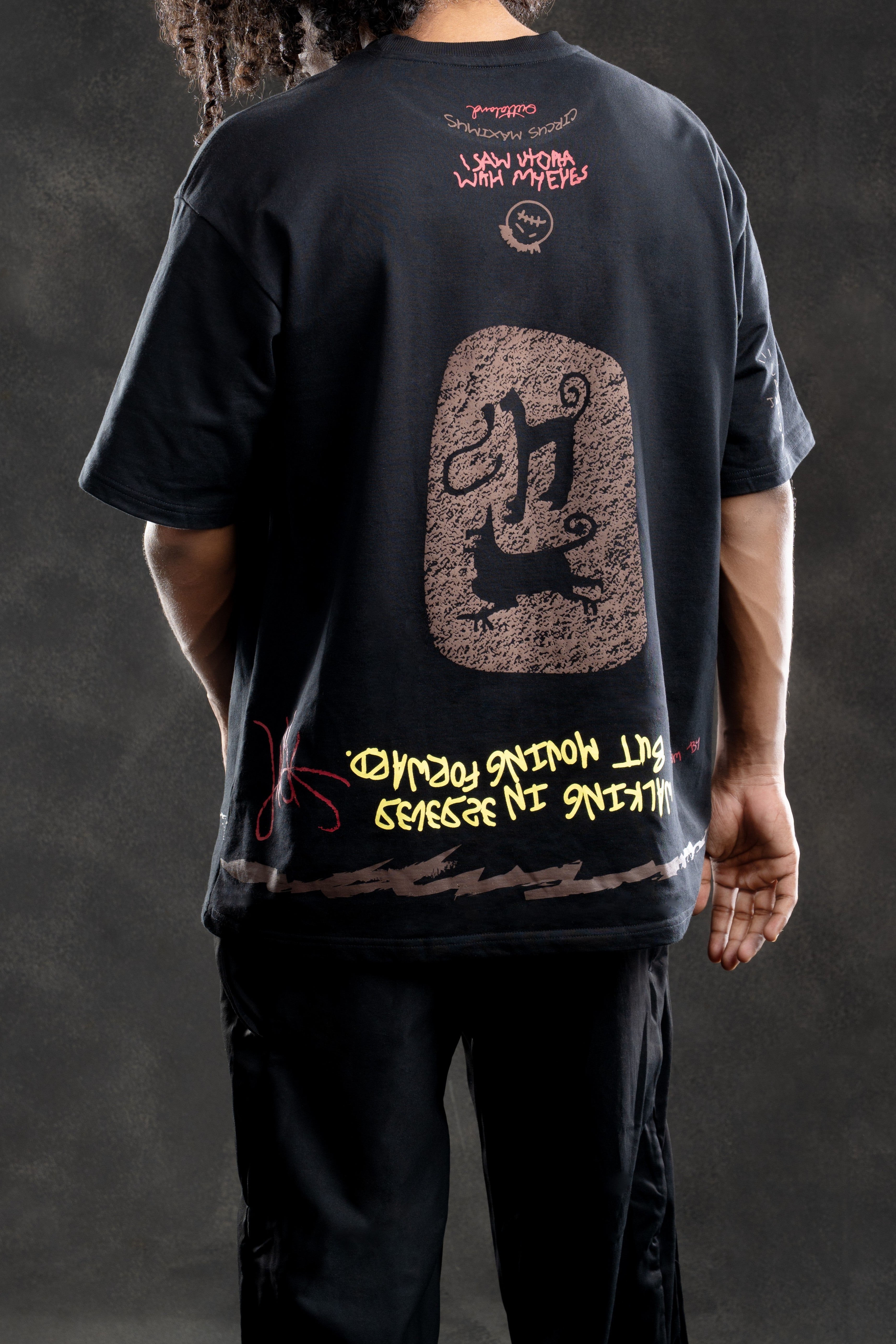 Travis Scott Utopia Tee Shirt(Unisex)-Black